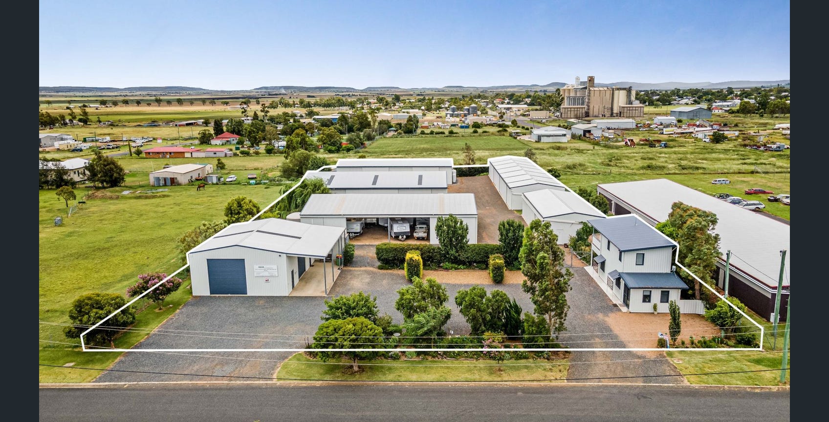 Front aerial view of Eastern Downs Storage and Stopover