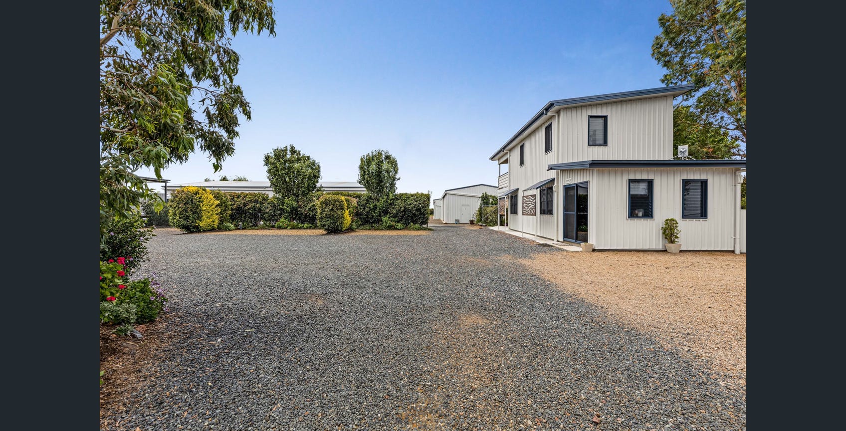 Gravel driveway and building access